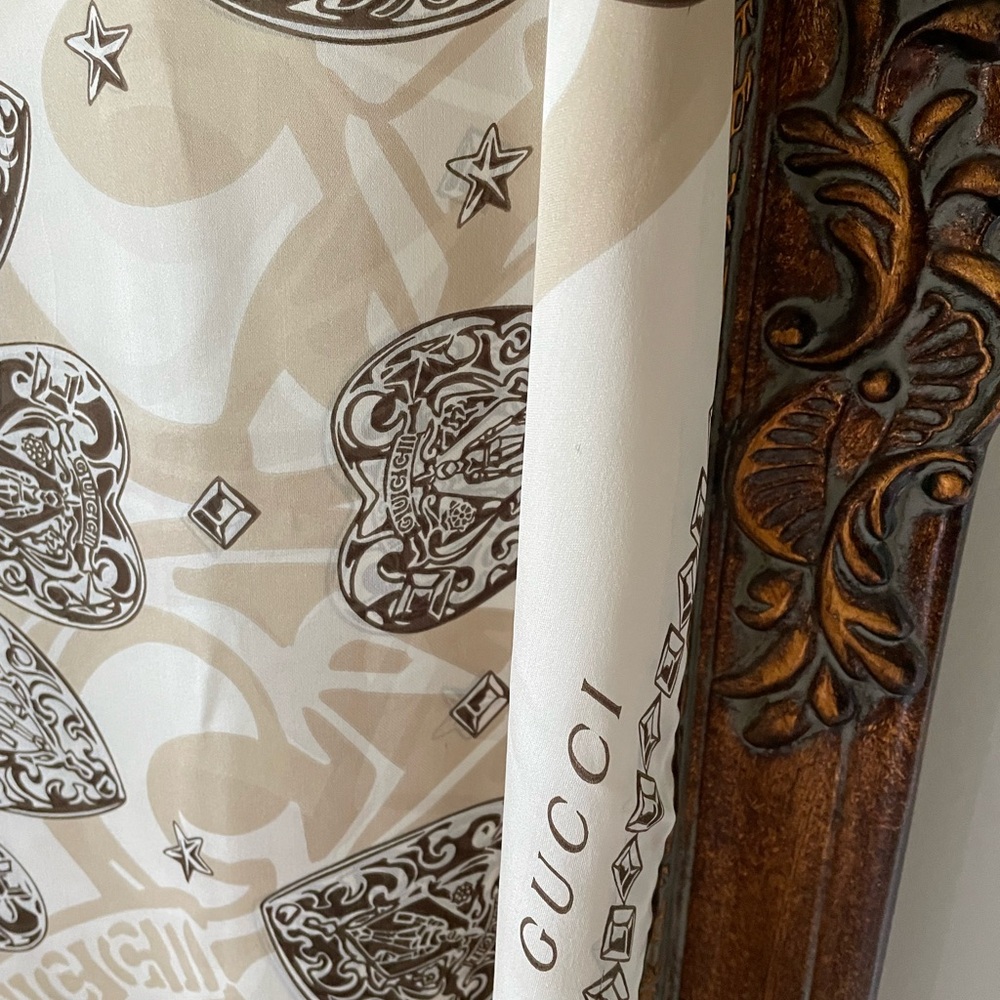 Authentic Gucci Square Silk Scarf - image 7